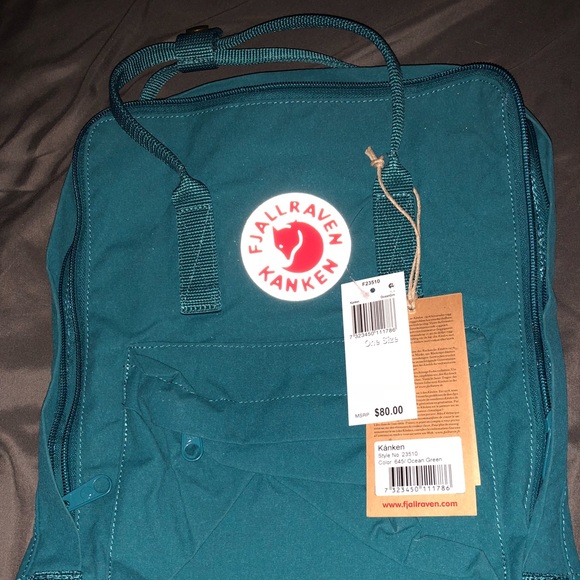 Fjallraven Handbags - BNWT Fjallraven Kanken Ocean Green Backpack